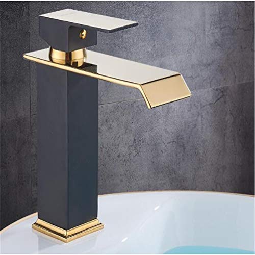 Quadratbecken Wasserhähne Wasserfall Badezimmer Wasserhahn ein Griff Beckenmischer Tapbad Antike Wasserhahn Messing Waschbecken Wasser Kran Gold Einer Loch, einfache Installation Quadratbecken Wasserhähne Wasserfall Badezimmer Wasserhahn ein Griff Beckenmischer Tapbad Antike Wasserhahn Messing Waschbecken Wasser Kran Gold Einer Loch, einfache Installation von LCHJX