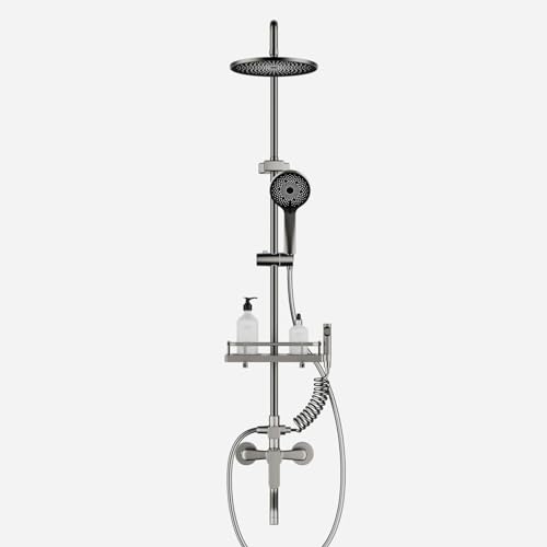 Regenduschkopf und Schlauchset für Mixer Taps, Multifunktions -Dusch -Set Height Height Ventle Cuschkit mit 3 Sprühtypen, grau von LCHJX