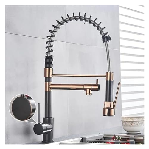 Roségold Frühling Küchenarmatur Down Küchenspüle Dual Drehausgang Küchenmischer Wasserhahn Heißer und kaltes Wassermixer Wasserhahn, Chrom -Badezimmer Wasserhahn Roségold Frühling Küchenarmatur Down Küchenspüle Dual Drehausgang Küchenmischer Wasserhahn Heißer und kaltes Wassermixer Wasserhahn, Chrom -Badezimmer Wasserhahn von LCHJX