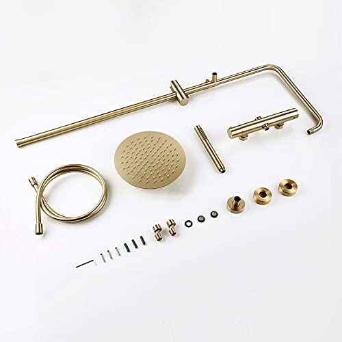 Thermostatische 38 ℃ Duschsystem Modernes Design Messing Duschhahn-Set Luxus Regenmixer-Dusche Combo Set mit Niederschlagsdusche Kopf und Handdusche Einfache Installation, Bronze, 8 Zoll, matte Thermostatische 38 ℃ Duschsystem Modernes Design Messing Duschhahn-Set Luxus Regenmixer-Dusche Combo Set mit Niederschlagsdusche Kopf und Handdusche Einfache Installation, Bronze, 8 Zoll, matte von LCHJX