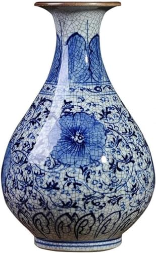 Vase Blau und weiße Porzellanvase, birnenförmige Keramikvase, handgefertigte dekorative Vase, Wohnzimmer und Schlafzimmer Dekoration, Desktop-Anordnung Innenhome Dekoration Waschraum Minimalismus von LCHJX