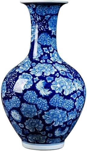 Vasen Keramik Antike handbemalte blau und weiße Porzellan Vase chinesische Kunsthandwerk Ornamente Innenhome Dekoration, Wohnzimmer und Schlafzimmer Dekoration, Desktop-Arrangement Minimalismus von LCHJX