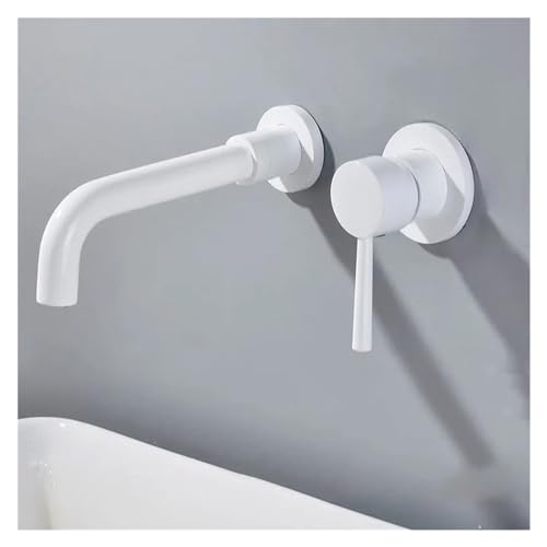 Wasserhahn, weißer Badezimmer -Becken Wasserhahn versteckter Wandhahnhahnhahn 360 Rotation Einer Griff Heißer kaltes Wasserbadmischhahn (D) von LCHJX