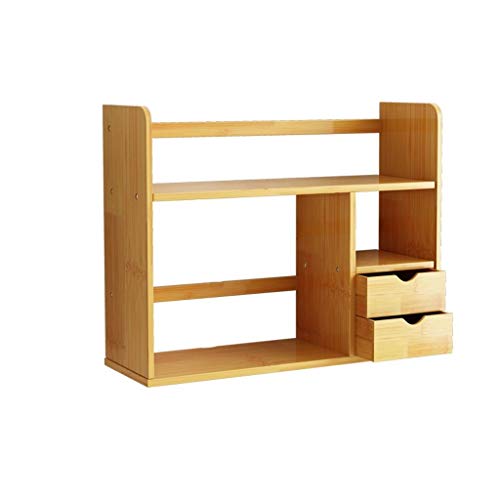 Büro-Bücherregale Multi-Layer-Desktop-Bücherregal CD Rack-Buch-Rack-Bücherregal for Wohnmöbel mit Schubladen-Speicher-Shelve for Bücher Regale (Color : Natural, Größe : Large) von LCJQ