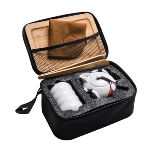 LCKDY Hellgrünes Teebereiter-Set aus Keramik, luxuriöses Tee-Party-Set, Tee-Ei, tragbares Reise-Tee-Set für Zuhause und draußen von LCKDY