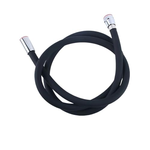 Brauseschlauch 1,5/2 M Silikon Flexible Dusche Schlauch Anti-Wicklung Verlängerung Hochdruck Rohr Duschkopf Rohr Badezimmer Faucte Zubehör Universal(Black 1.5m) von LCKKJHG