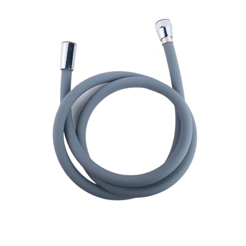 Brauseschlauch 1,5/2 M Silikon Flexible Dusche Schlauch Anti-Wicklung Verlängerung Hochdruck Rohr Duschkopf Rohr Badezimmer Faucte Zubehör Universal(Grey 2m) von LCKKJHG