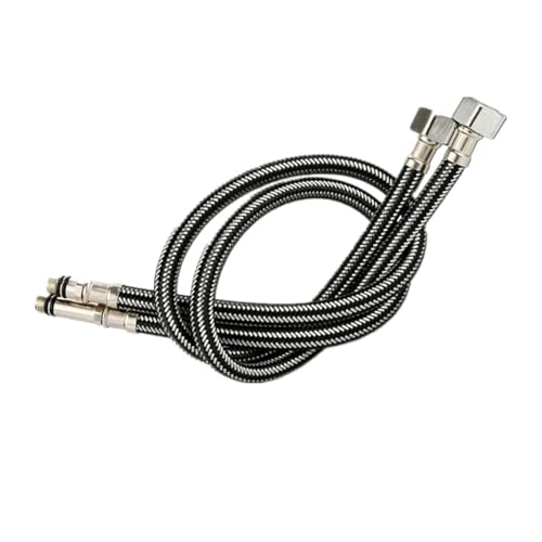 Brauseschlauch 2 Stücke Edelstahl Nylon Geflochtene Rohr Schlauch Silikon Sanitär Thermobeständig Wasserhahn Waschbecken Küche Badezimmer G1/2 von LCKKJHG