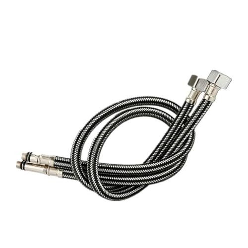 Brauseschlauch 2 Stücke G1/2 ''Edelstahl Nylon Geflochtene Rohr Schlauch Silikon Sanitär Thermobeständig Wasserhahn Waschbecken Küche Badezimmer von LCKKJHG