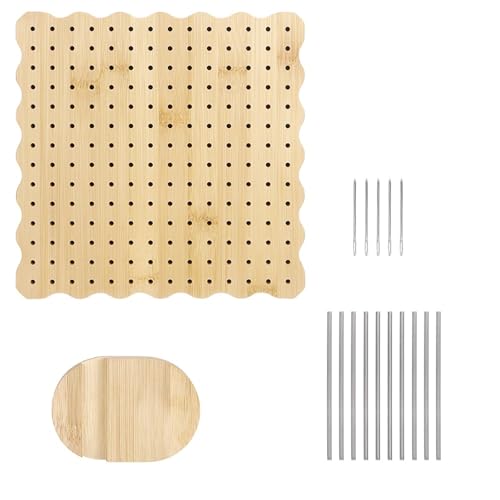 LCKKJHG HäKel Blockierbrett 1 Set Holz-Blockierbrett-Set for Stricken und Häkeln mit Loch, Edelstahlstift und Ständer, for DIY-Bastelprojekte von LCKKJHG
