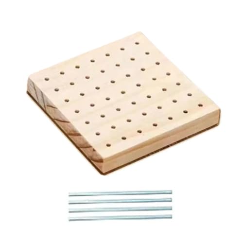 LCKKJHG HäKel Blockierbrett DIY Häkelblockierbretter Quadratisches Webzubehör Strickbrett mit Edelstahlstab Holzstrickblockiermatte(10x10cm) von LCKKJHG