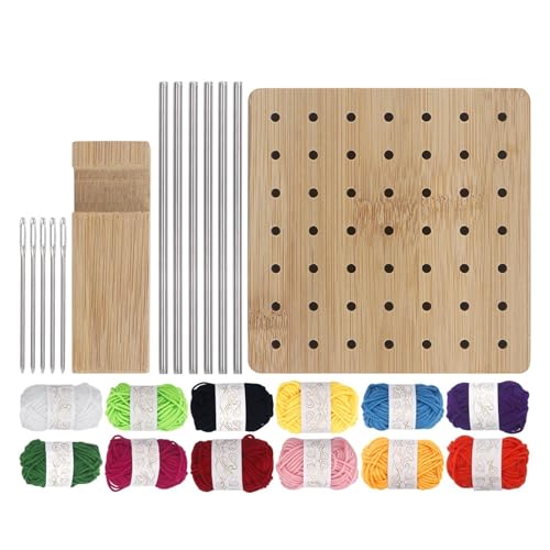 LCKKJHG HäKel Blockierbrett Holzbrett und Garn, Strick-, Häkel- und Granny Squares-Blockierbrett – for Granny Square-Liebhaber(S - 25Pcs - 1Set) von LCKKJHG