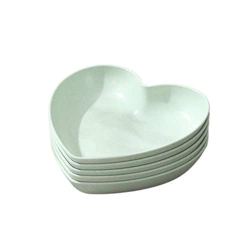 LCKKJHG Knochenschale 5 stücke Liebe Platte Hause Tisch Knochen Spucken Platte Snack Platte Dessert Platte Reusable Plastic Platte(5pc-green) von LCKKJHG