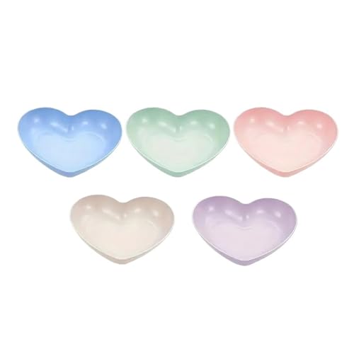 LCKKJHG Knochenschale 5 stücke Liebe Platte Hause Tisch Knochen Spucken Platte Snack Platte Dessert Platte Reusable Plastic Platte(5pcs-colour mixture) von LCKKJHG
