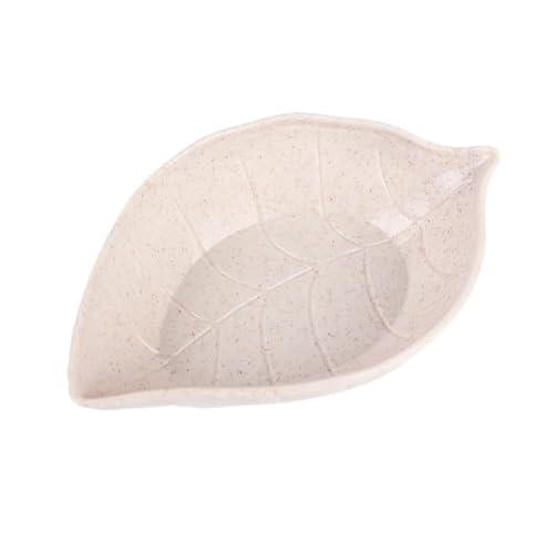 LCKKJHG Knochenschale Kunststoff-Knödelteller mit Essigscheiben, Essiggerichte, Sushi, Frühstück, Trockenfrüchte, Snack, Muschel, Knochenspieß(1pc beige leaf) von LCKKJHG