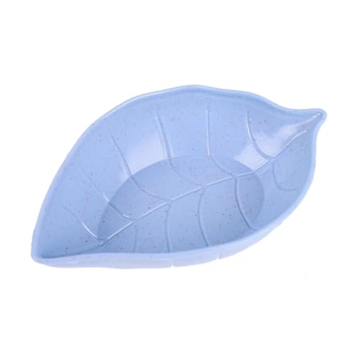 LCKKJHG Knochenschale Kunststoff-Knödelteller mit Essigscheiben, Essiggerichte, Sushi, Frühstück, Trockenfrüchte, Snack, Muschel, Knochenspieß(1pc blue leaf) von LCKKJHG