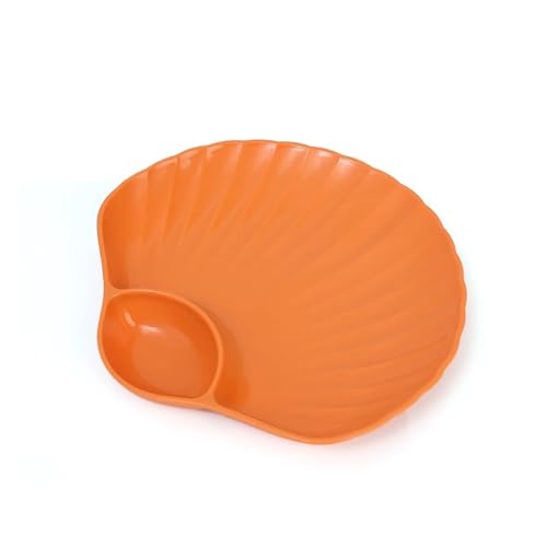 LCKKJHG Knochenschale Kunststoff-Knödelteller mit Essigscheiben, Essiggerichte, Sushi, Frühstück, Trockenfrüchte, Snack, Muschel, Knochenspieß(A- 1pc orange) von LCKKJHG
