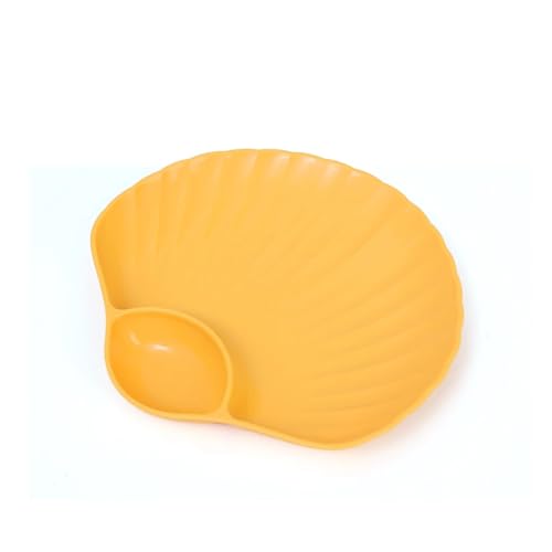 LCKKJHG Knochenschale Kunststoff-Knödelteller mit Essigscheiben, Essiggerichte, Sushi, Frühstück, Trockenfrüchte, Snack, Muschel, Knochenspieß(A- 1pc yellow) von LCKKJHG