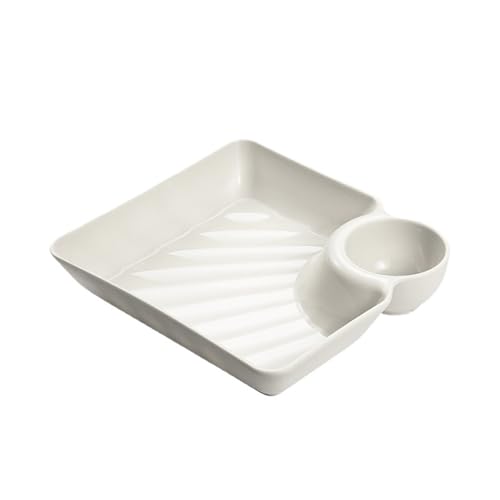 LCKKJHG Knochenschale Kunststoff-Knödelteller mit Essigscheiben, Essiggerichte, Sushi, Frühstück, Trockenfrüchte, Snack, Muschel, Knochenspieß(B- White- 1PC) von LCKKJHG