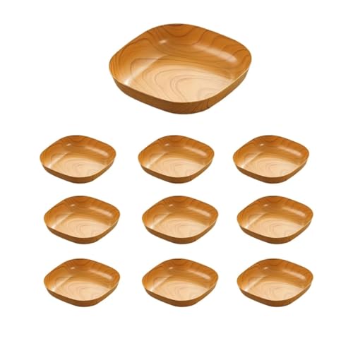 LCKKJHG Knochenschale Kunststoffschale Multifunktionale einfache Nachahmung Holzmaserung Knochen Spuckschale Haushaltsschale(10PCS) von LCKKJHG