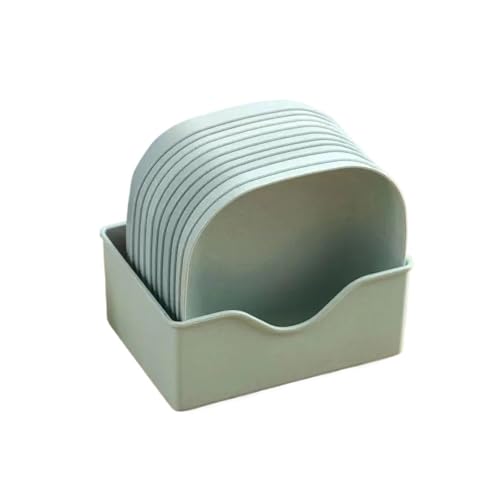 LCKKJHG Knochenschale Multifunktions-Spießknochenschale aus Kunststoff, rund, quadratisch, Esstisch, Müllteller, Haushalts-Snack-Obstteller(Green) von LCKKJHG
