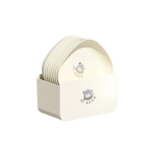 LCKKJHG Knochenschale Multifunktions-Spuckknochen-Geschirrset, quadratische Snack-Obstteller aus Kunststoff mit Sockel, wiederverwendbare Süßigkeiten-Dessertteller(Beige-4Pcs Set) von LCKKJHG