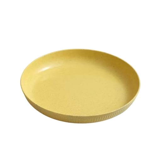 LCKKJHG Knochenschale Obstteller Gemüseteller Kunststoff Knochenspießteller Trockenobstteller Geschirr Großer Teller(Yellow) von LCKKJHG