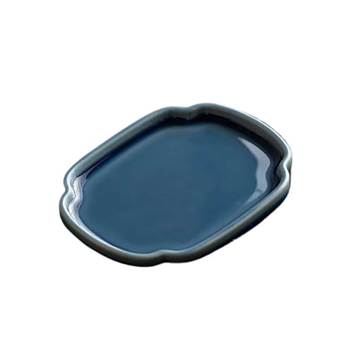LCKKJHG Knochenschale Retro Quadratischer Porzellantopf Trockenblasentisch Chinesischer Dim Sum Obstteller Teegeschirr Zubehör Keramik Exquisite Tee-Snackschale(B 16.5X12.5X1.5CM) von LCKKJHG