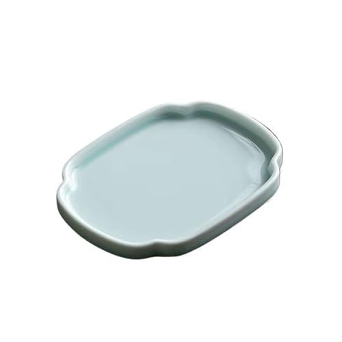 LCKKJHG Knochenschale Retro Quadratischer Porzellantopf Trockenblasentisch Chinesischer Dim Sum Obstteller Teegeschirr Zubehör Keramik Exquisite Tee-Snackschale(C 16.5X12.5X1.5CM) von LCKKJHG