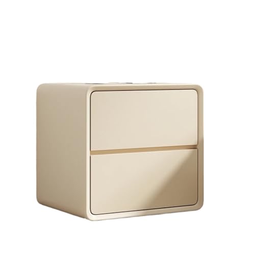 LCKKJHG Nachttisch Mobile weiße Nachttische, kleine Nachttische aus Holz, Holztisch, Schlafzimmermöbel(Cream White,45x40x49cm) von LCKKJHG
