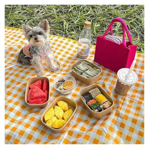 LCKKJHG Picknickdecke 1 Stück ultragroße Picknickdecke, tragbare wasserdichte, Karierte Strandpicknickmatte, for den Campingrasen Wasserdichter(Yellow,200X300cm) von LCKKJHG