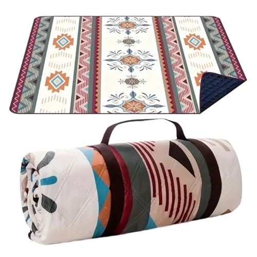 LCKKJHG Picknickdecke Picknickdecke for Outdoor-Camping, geeignet for Camping, Grillen, Wandern und Reisen. Tragbare Strandmatte, nur Handwäsche Wasserdichter(WHITE2) von LCKKJHG