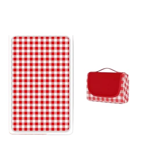 LCKKJHG Picknickdecke Tragbare Picknickmatte im Freien, faltbar, verdickt, Strandmatte, feuchtigkeitsbeständig, wasserdicht, Campingdecke Wasserdichter(Red-100x150cm) von LCKKJHG