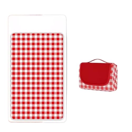 LCKKJHG Picknickdecke Tragbare Picknickmatte im Freien, faltbar, verdickt, Strandmatte, feuchtigkeitsbeständig, wasserdicht, Campingdecke Wasserdichter(Red-200x200cm) von LCKKJHG