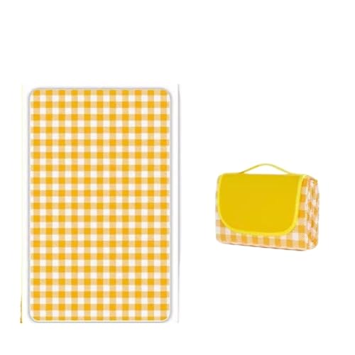 LCKKJHG Picknickdecke Tragbare Picknickmatte im Freien, faltbar, verdickt, Strandmatte, feuchtigkeitsbeständig, wasserdicht, Campingdecke Wasserdichter(Yellow-200x300cm) von LCKKJHG