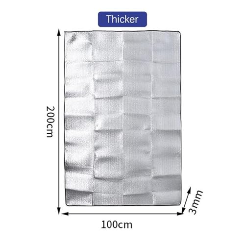 LCKKJHG Picknickdecke wasserdichte Bodenmatte Camping Doppelseitige Aluminiumfolie Outdoor Wandern Strand Picknickmatten Isomatte Decke Wasserdichter(200x100cm) von LCKKJHG