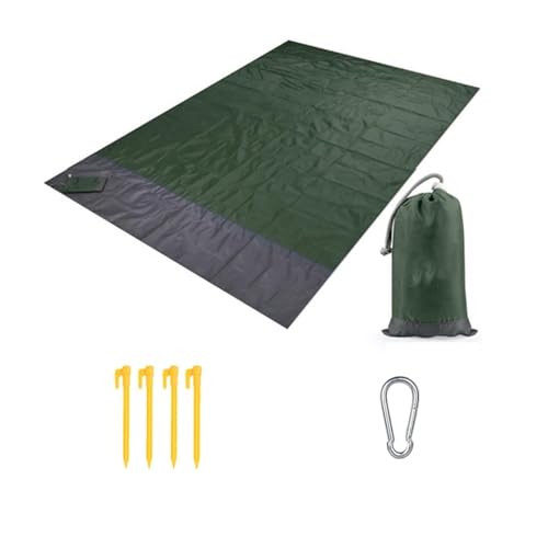 LCKKJHG Picknickdecke wasserdichte Tasche Strand Decke Klapp Camping Matte Matratze Tragbare Leichte Outdoor Picknick Sand Wasserdichter(Deep Green,200x210cm) von LCKKJHG