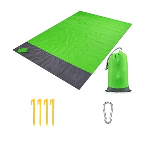 LCKKJHG Picknickdecke wasserdichte Tasche Strand Decke Klapp Camping Matte Matratze Tragbare Leichte Outdoor Picknick Sand Wasserdichter(Light Green,200x210cm) von LCKKJHG