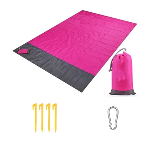 LCKKJHG Picknickdecke wasserdichte Tasche Strand Decke Klapp Camping Matte Matratze Tragbare Leichte Outdoor Picknick Sand Wasserdichter(Rose red,200x210cm) von LCKKJHG