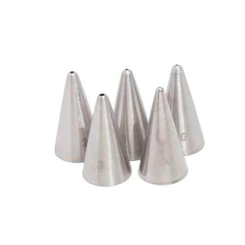LCKKJHG SpritztüLlen-Set 5Pcs/Set Small Round Icing Piping Nozzles 5Pcs Writing Pastry Nozzle Stainless Confectionery Cream Cake Decorating Tools von LCKKJHG