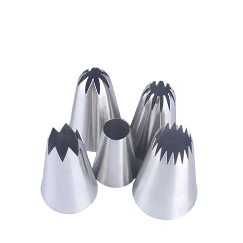 LCKKJHG SpritztüLlen-Set 5pcs Large Flower Mouth Framing Nozzle Combination Cake Cream Baking Tools Stainless Steel Baking Tools von LCKKJHG