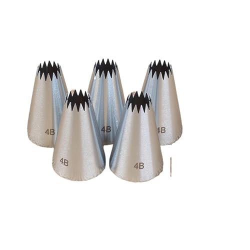 LCKKJHG SpritztüLlen-Set 5pcs Piping Nozzles Set, Stainless Steel Icing Nozzles, Cream Cake Piping Tips for Dessert Biscuit Cup Cake, Kitchen Accessories(4B-5pcs) von LCKKJHG