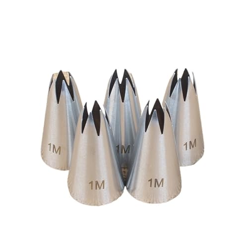 LCKKJHG SpritztüLlen-Set 5pcs Piping Nozzles Set, Stainless Steel Icing Nozzles, Cream Cake Piping Tips for Dessert Biscuit Cup Cake, Kitchen Accessories(853-5pcs) von LCKKJHG