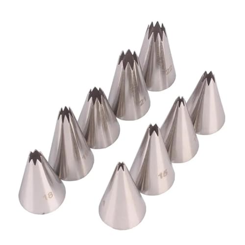 LCKKJHG SpritztüLlen-Set 9pcs Small Open Star Tips Stainless Steel Icing Piping Nozzles Cake Decorating Pastry Tip Sets Cupcake Tools Bakeware LCKKJHG SpritztüLlen-Set 9pcs Small Open Star Tips Stainless Steel Icing Piping Nozzles Cake Decorating Pastry Tip Sets Cupcake Tools Bakeware von LCKKJHG