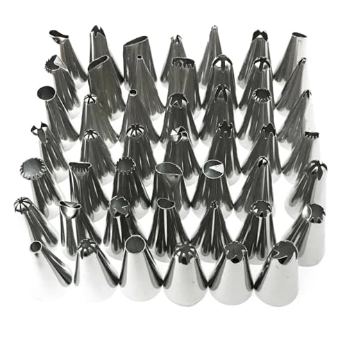 LCKKJHG SpritztüLlen-Set Cake Decorating 48Pcs/Set Stainless Steel Icing Piping Nozzles Pastry Tips Set Cake Baking Tools Accessories von LCKKJHG