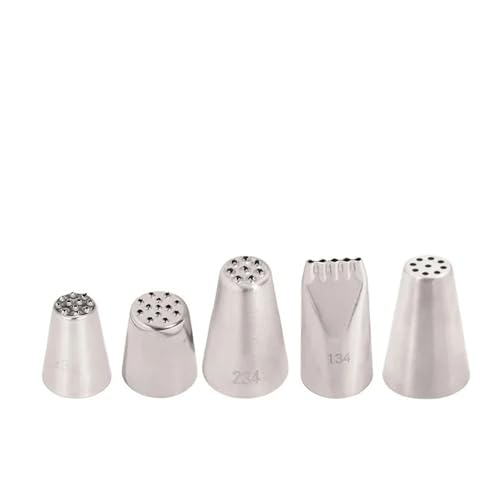LCKKJHG SpritztüLlen-Set Cake Grass Cream Decoration Tips Set Nozzle Cupcake Head Cake Decorating Tools Pastry Tools Stainless Steel Piping Icing 5pcs von LCKKJHG