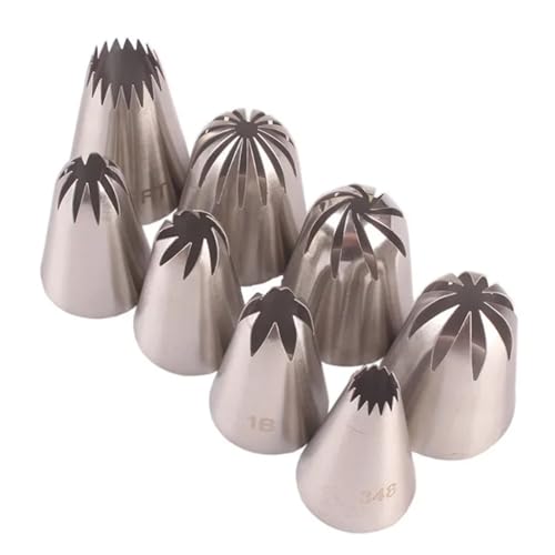 LCKKJHG SpritztüLlen-Set Large Stainless Steel Pastry Nozzles Icing Piping Tips Cream Rose Cake Decorating Cupcake Kitchen Baking Tools 8Pcs/Set LCKKJHG SpritztüLlen-Set Large Stainless Steel Pastry Nozzles Icing Piping Tips Cream Rose Cake Decorating Cupcake Kitchen Baking Tools 8Pcs/Set von LCKKJHG