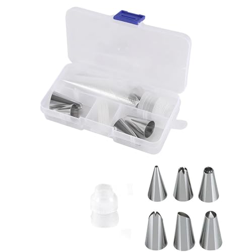 LCKKJHG SpritztüLlen-Set Pastry Socket Cake Nozzles for Confectionery Professional Set Icing Cream Piping Tips Cookies Cupcake Cake Decorating Tool(10 Pcs with Box A) von LCKKJHG