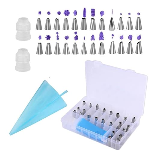 LCKKJHG SpritztüLlen-Set Pastry Socket Cake Nozzles for Confectionery Professional Set Icing Cream Piping Tips Cookies Cupcake Cake Decorating Tool(27 Pcs with Box) von LCKKJHG