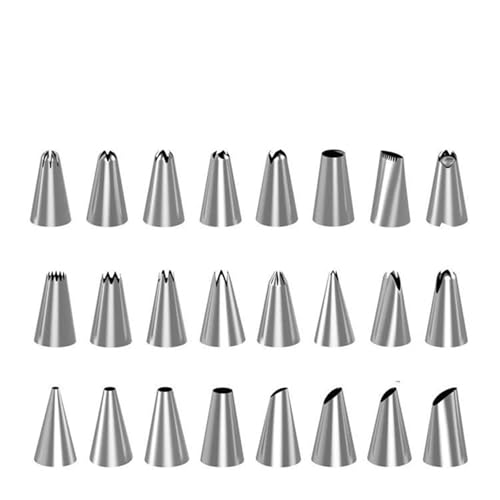 LCKKJHG SpritztüLlen-Set Pastry Socket Cake Nozzles for Confectionery Professional Set Icing Cream Piping Tips Cookies Cupcake Cake Decorating Tool(Piping Tip 24pc) von LCKKJHG